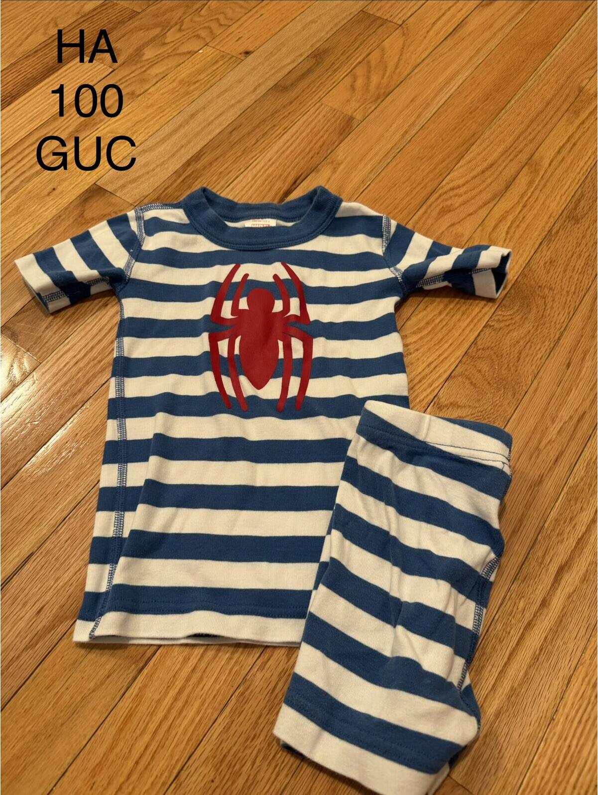 Hanna Andersson Striped Kids Pajama Set With Spider Graphic